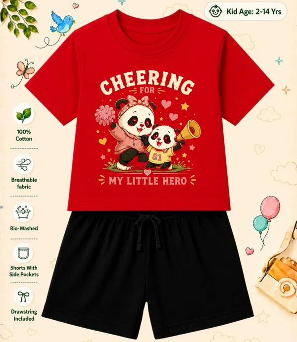Cheering_My_Litle_Hero-Kids_Regular_Short_Co-ord