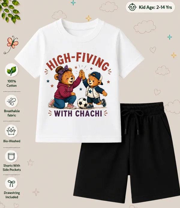 High_Fiving_With_Chaachi_Kids_Bermuda_Short_Co-ord_Sets