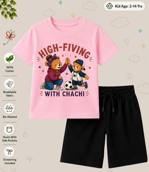 High_Fiving_With_Chaachi_Kids_Bermuda_Short_Co-ord_Sets