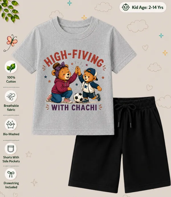 High_Fiving_With_Chaachi_Kids_Bermuda_Short_Co-ord_Sets