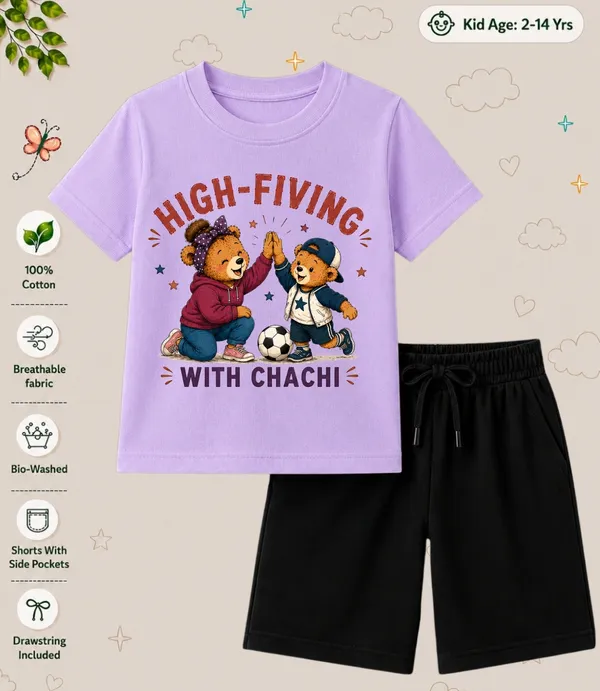 High_Fiving_With_Chaachi_Kids_Bermuda_Short_Co-ord_Sets