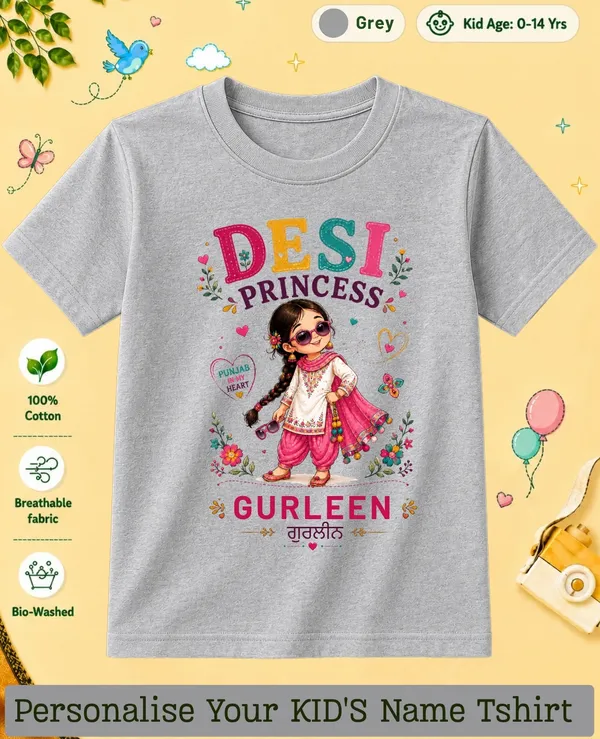 Desi_Princess_Kids_Custom_Tee