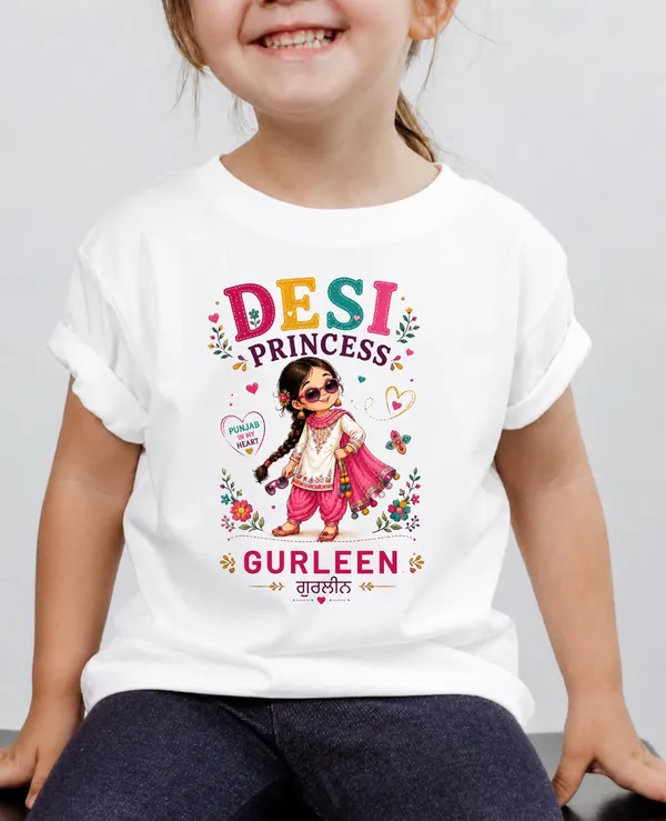 Desi_Princess_Kids_Custom_Tee