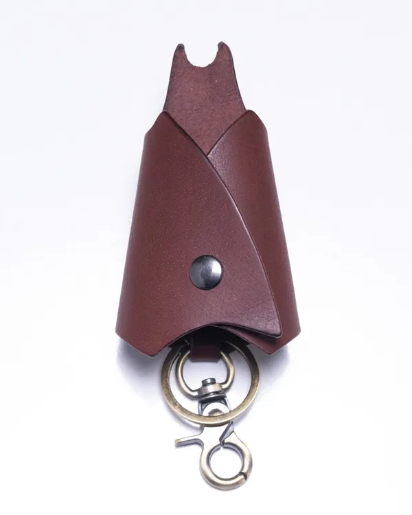 Bat_-_Brown_Full_Grain_Leather_Keywrap_Keychain