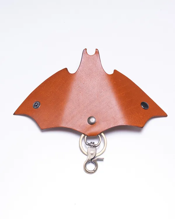 Bat_-Tan_Full_Grain_Leather_Keywrap_Keychain