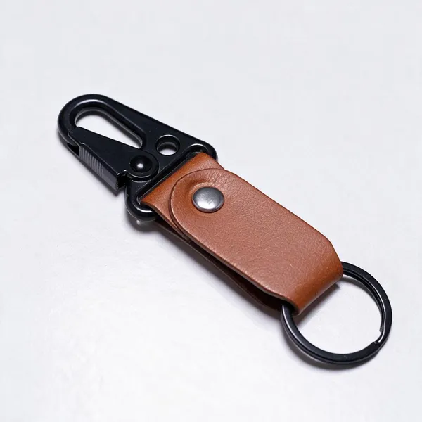Nomad_Hook_Tan_Full_Grain_Leather_Metal_Clasp_Biker_Keychain