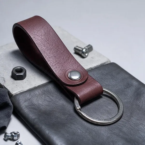 The_Strip_-_Brown_Full_Grain_Leather_Keychain_-_Pack_of_2