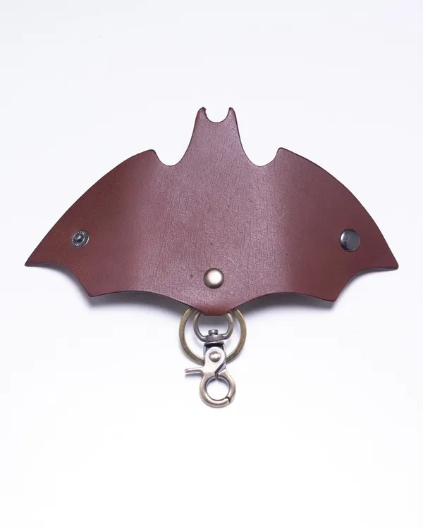 Bat_-_Brown_Full_Grain_Leather_Keywrap_Keychain