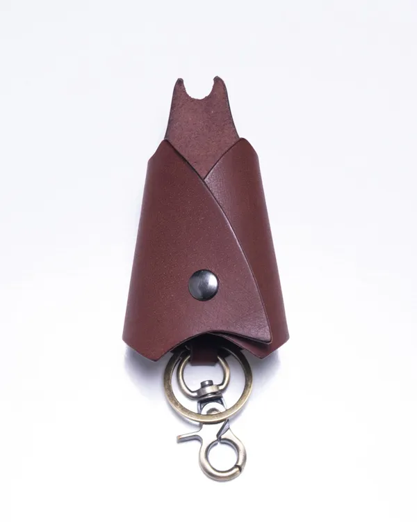 Bat_-_Brown_Full_Grain_Leather_Keywrap_Keychain