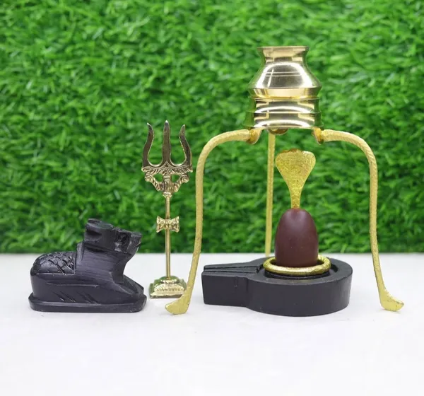 Brass_Gold_Shivling_Pooja_Set_With_Nandi