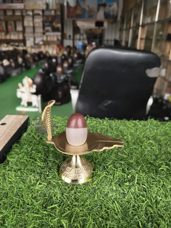 1.5"_Shivling_Idol_With_Brass_stand
