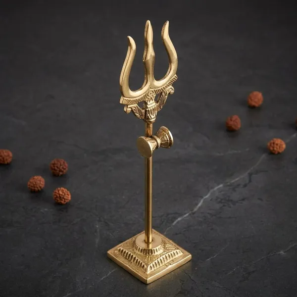 Metal_Religious_Trishul_With_Damru_Stand