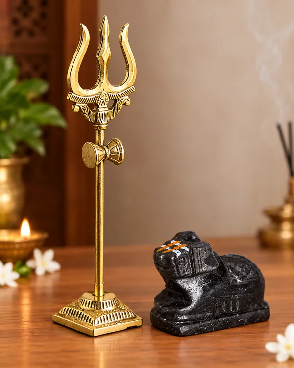 Black_Marble_Nandi_Idol_For_Pooja_Decor_And_Brass_Gold_Trishul_With_Damru_Stand_Combo_Set