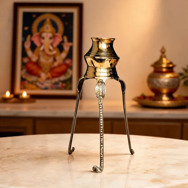 Brass_Gold_Three_Leg_Pooja_Stand