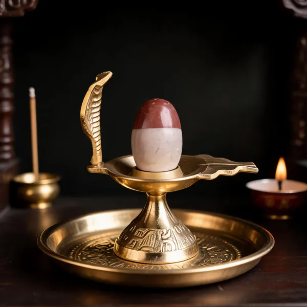Narmada_Stone_Shivling_With_Brass_Jaladhari_Stand_1.5_Inch