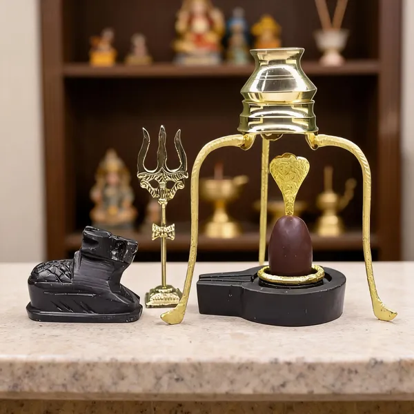 Brass_Gold_Shivling_Pooja_Set_With_Nandi