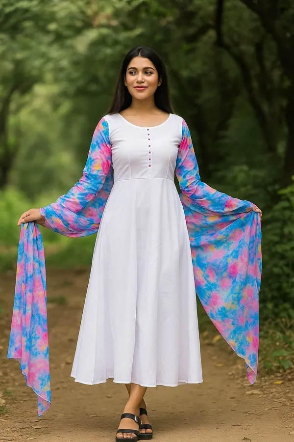 Lavender_Floral_Anarkali_Kurta_Set_For_Women