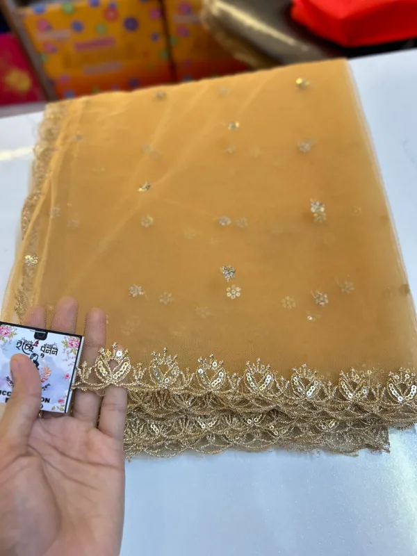 Yellow_Embroidered_Bridal_Net_Dupatta