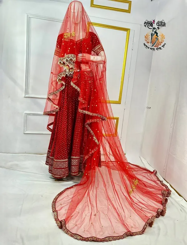 Red_Customised-Name_Bridal_Dupatta