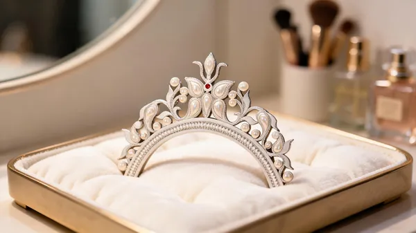 White_Beads_Alloy_Traditional_Bridal_Mukut_For_Women