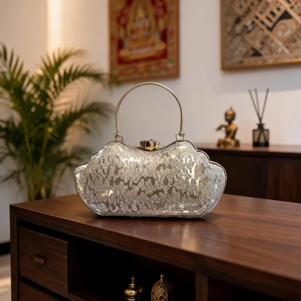 Silver_Canvas_Embellished_Wedding_Clutch_Bag_For_Women