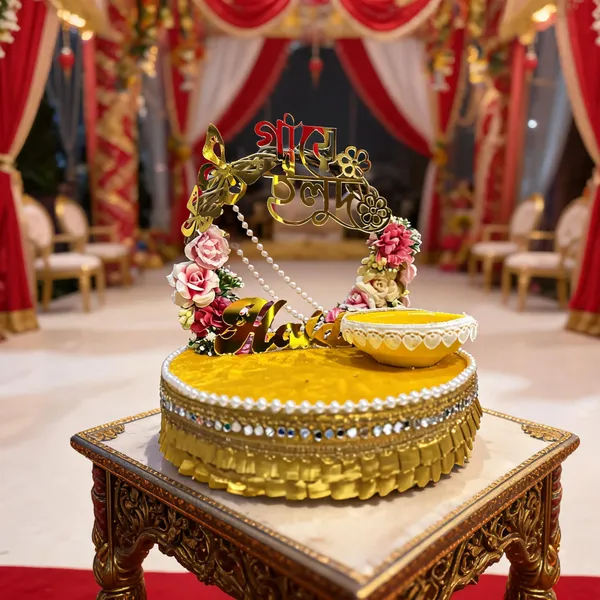 Yellow_Mdf_Haldi_Ceremony_Decorative_Platter