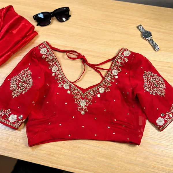 Red_Georgette_Aari_Work_Bridal_Blouse_For_Women