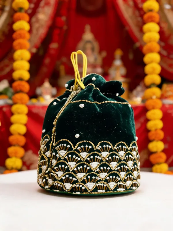 Green_Georgette_Beaded_Bridal_Potli_Bag_For_Women