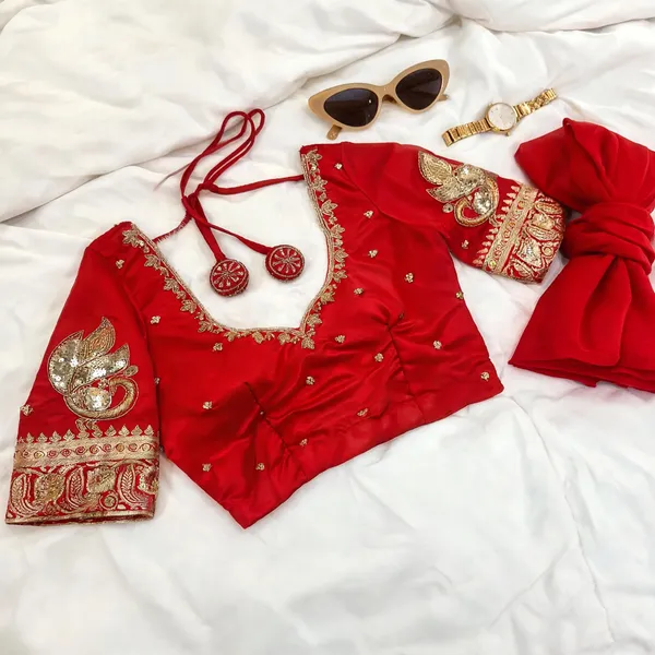 Red_Georgette_Aari_Work_Embroidered_Bridal_Blouse_For_Women