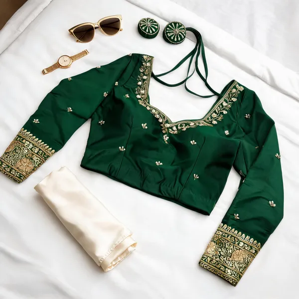 Green_Georgette_Aari_Work_Bridal_Blouse_For_Women