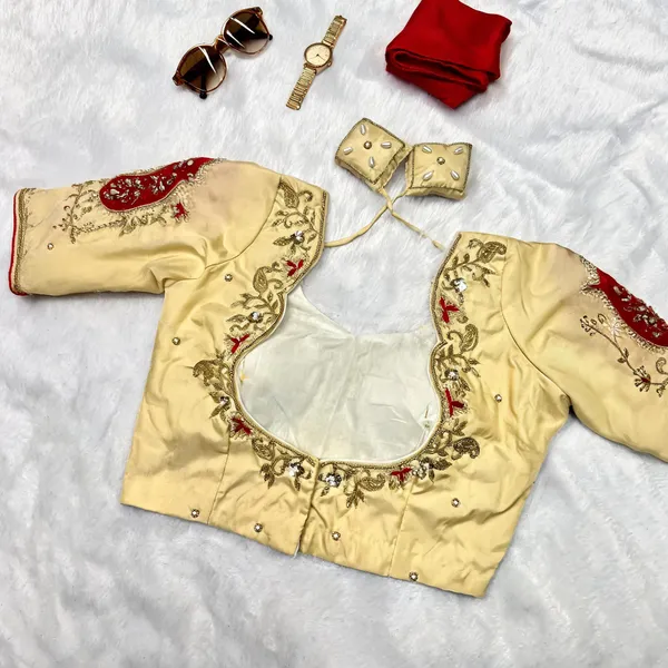 Cream_Georgette_Aari_Work_Bridal_Blouse_For_Women