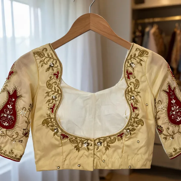 Cream_Georgette_Aari_Work_Bridal_Blouse_For_Women