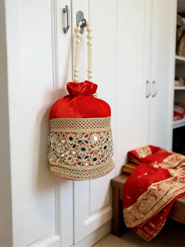 Red_Georgette_Embroidered_Bridal_Potli_Bag_For_Women