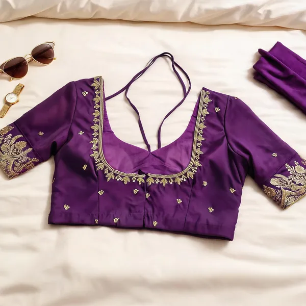 Purple_Georgette_Aari_Work_Bridal_Blouse_For_Women