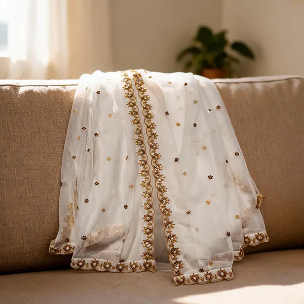 White_Net_Sequin_Embroidered_Bridal_Dupatta_For_Women