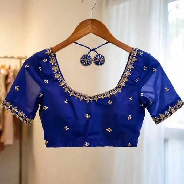 Blue_Georgette_Aari_Work_Bridal_Blouse_For_Women