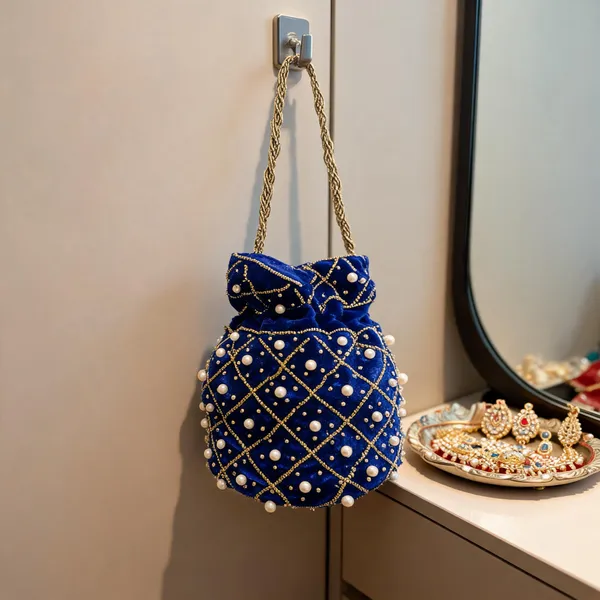 Blue_Georgette_Canvas_Beaded_Bridal_Potli_Bag