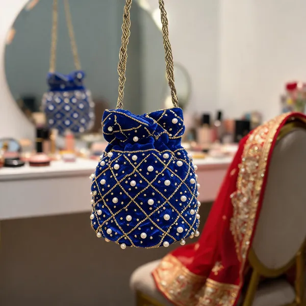 Blue_Georgette_Canvas_Beaded_Bridal_Potli_Bag