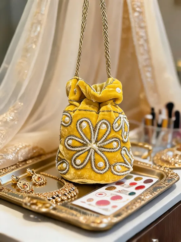 Yellow_Georgette_Canvas_Floral_Embroidered_Bridal_Potli_Bag