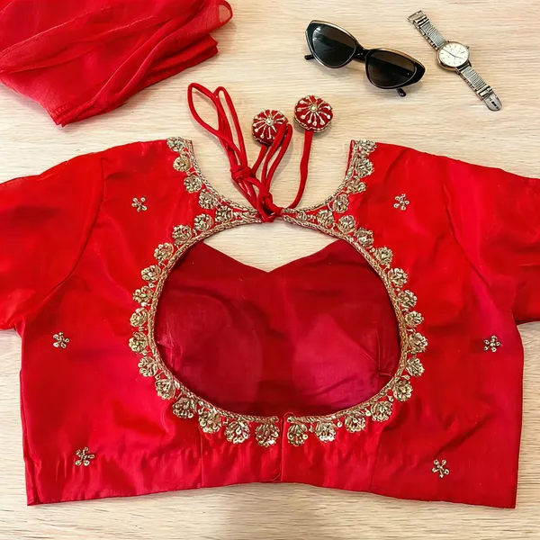 Red_Georgette_Aari_Work_Bridal_Blouse_For_Women