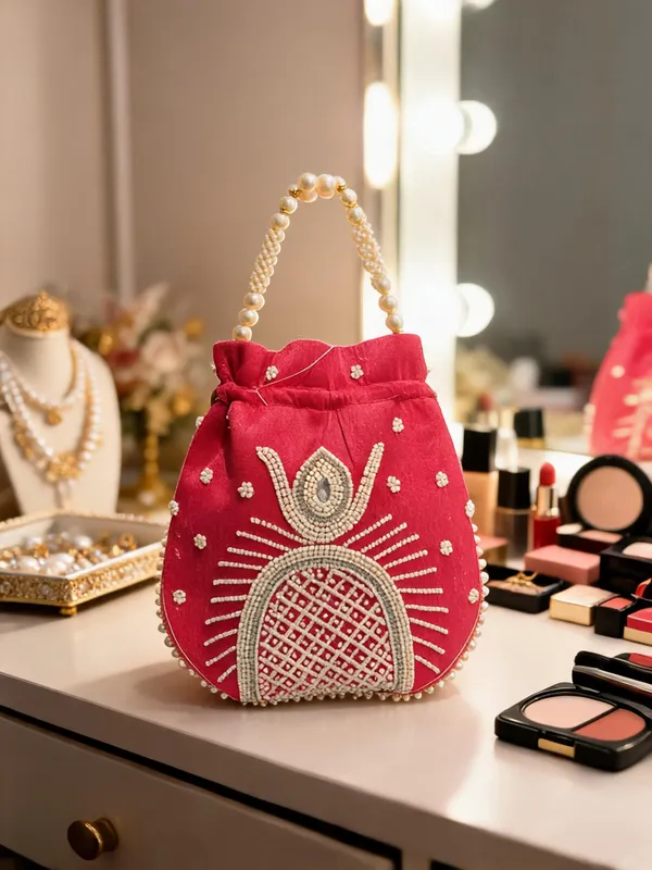 Pink_Georgette_Beaded_Bridal_Botua_Potli_Bag
