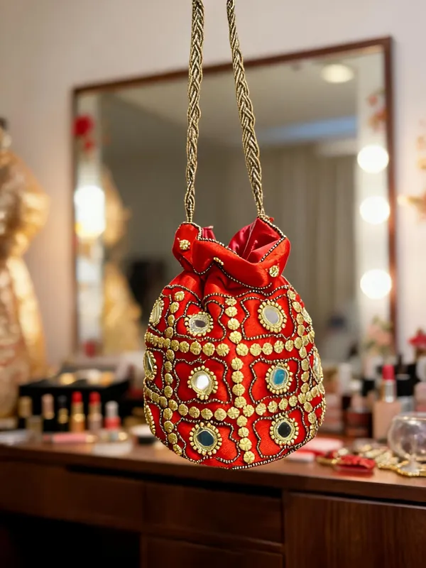 Orange_Georgette_Embroidered_Bridal_Botua_Potli_Bag