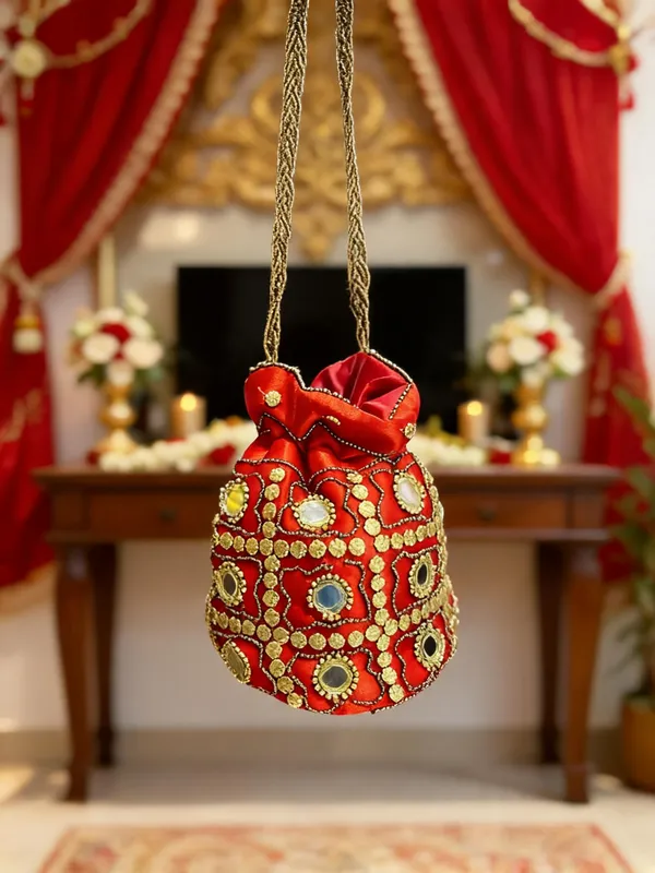 Orange_Georgette_Threadwork_Bridal_Botua_Potli_Bag