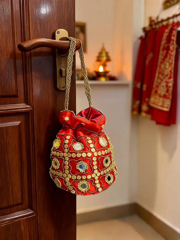 Orange_Georgette_Threadwork_Bridal_Botua_Potli_Bag