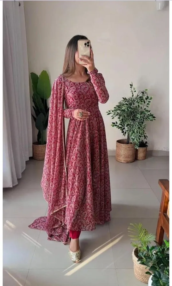 Maroon_Printed_Flared_Anarkali_Kurta_Set_for_Women