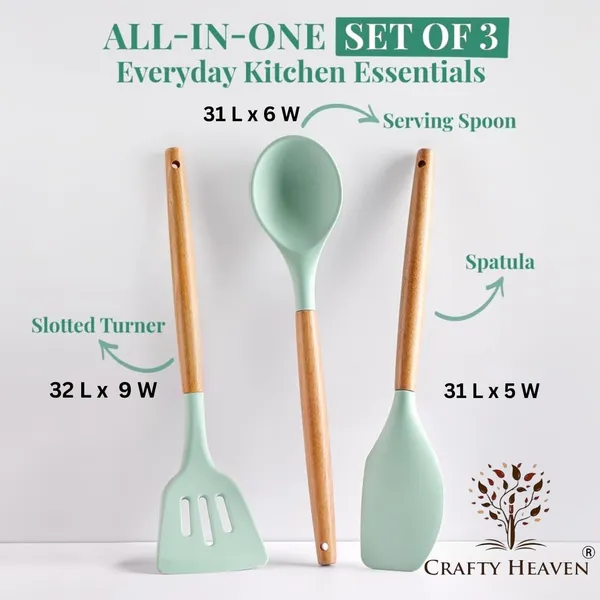 Green_Wooden_Handle_Silicone_Spatula_Set_For_Kitchen_(Set_Of_3)