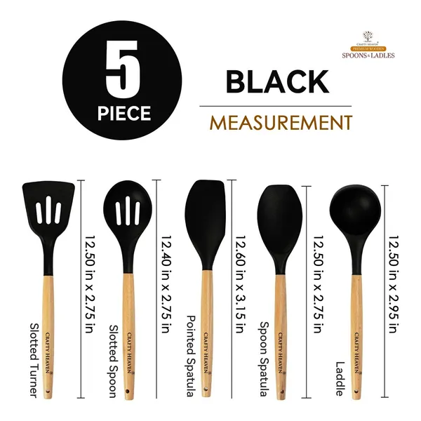 Black_Wooden_Handle_Silicone_Spatula_Set_For_Kitchen_(Set_Of_5)