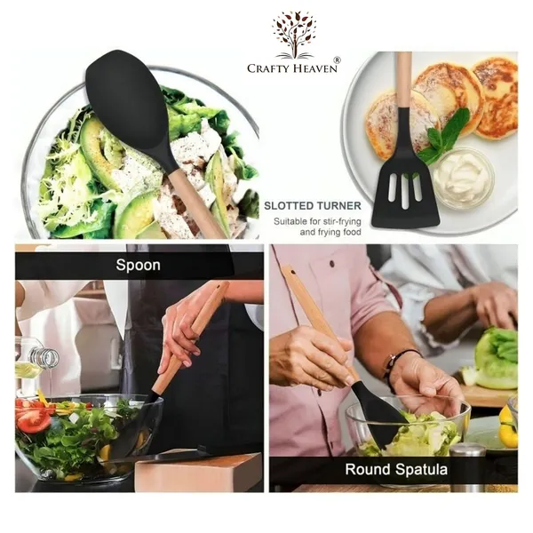Black_Wooden_Handle_Silicone_Spatula_Set_For_Kitchen_(Set_Of_5)