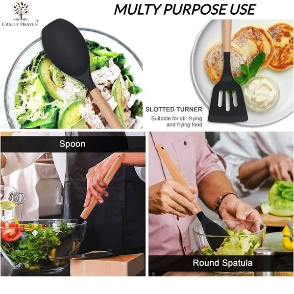Black_Wooden_Handle_Silicone_Spatula_Set_For_Kitchen_(Set_Of_5)