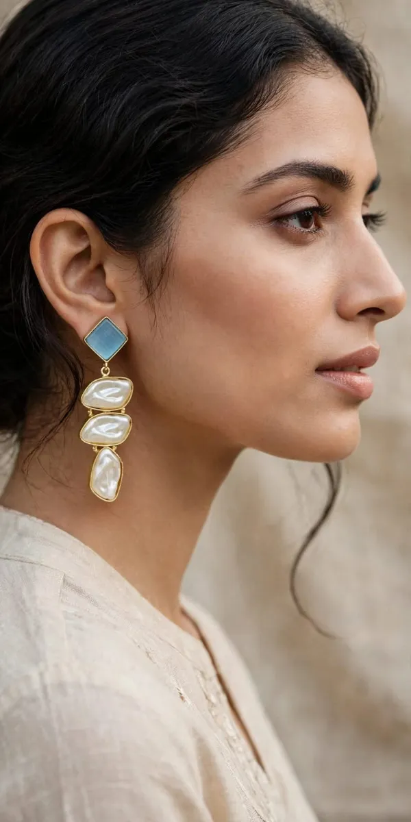 Gold_Tone_Blue_Pearl_Drop_Earrings_for_Women
